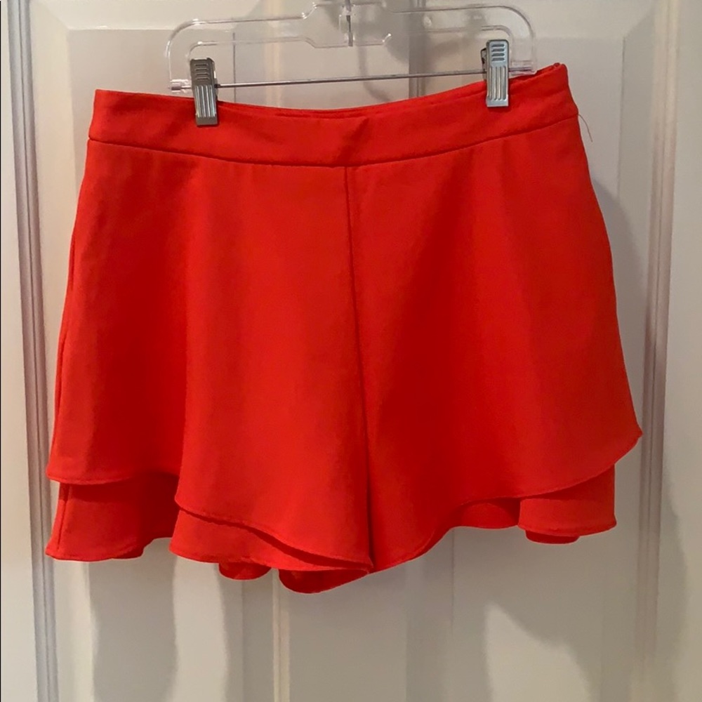 High waisted ruffle shorts